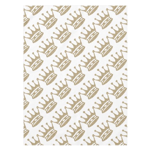 Gold Glitter Crown Tafelkleed (Voorkant)