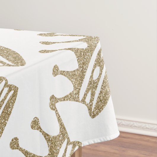 Gold Glitter Crown Tafelkleed (Voorbeeld)