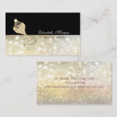 Gold Glitter Cupcake Piping Bag Black Black Visitekaartje (Voorkant / Achterkant)