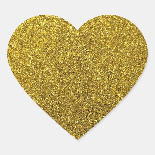 Gold Glitter Custom Blank Hart Sticker (Voorkant)