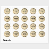 Gold Glitter Custom Business Ronde Sticker (Vel)