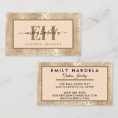 Gold Glitter Custom Jewelry Visitekaartje (Voorkant / Achterkant)