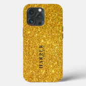 Gold Glitter Custom Name Hoesje-Mate iPhone Case (Achterkant)