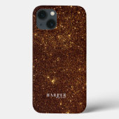 Gold Glitter Custom Name Hoesje-Mate iPhone Case (Achterkant)