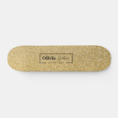 GOLD Glitter Custom Name Skateboard (Horizontaal)