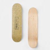 GOLD Glitter Custom Name Skateboard (Voorkant)