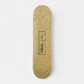 GOLD Glitter Custom Name Skateboard (Voorkant)