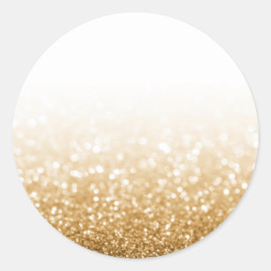 Gold Glitter Custom Trendy Ronde Sticker