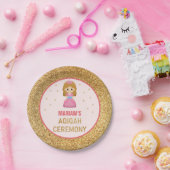 Gold Glitter Cute Little Princess Aqiqah Papieren Bordje (Feest)