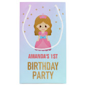 Gold Glitter Cute Little Princess Birthday Party Klein Cadeauzakje (Achterkant)