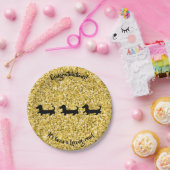 Gold Glitter Dachshund Bord Gefeliciteerd (Feest)