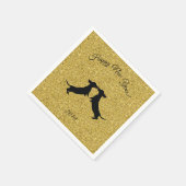 Gold Glitter Dachshund nieuwjaarsfeest Napkins Servet (Hoek)