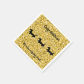 Gold Glitter Dachshund Paper Napkins Servet (Hoek)