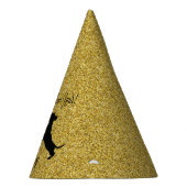 Gold Glitter Dachshund Pet nieuwjaarsfeest Feesthoedjes (Rechts)
