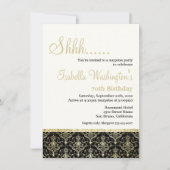 Gold Glitter Damask 70e Surprise Birthday Party Kaart (Voorkant)