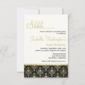 Gold Glitter Damask 80e verrassingsfeest Kaart (Voorkant)