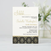 Gold Glitter Damask 80e verrassingsfeest Kaart (Staand voorkant)