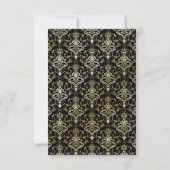 Gold Glitter Damask 80e verrassingsfeest Kaart (Achterkant)
