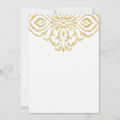 Gold Glitter Damask Doop uitnodiging (Achterkant)