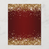 Gold Glitter Dark Red Ombre 60th Birthday Invite (Achterkant)