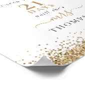 Gold Glitter Days to Wedding Welcome Vrijgezellenf Poster (Hoek)