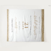 Gold Glitter Days to Wedding Welcome Vrijgezellenf Wandkleed (Voorkant (horizontaal))