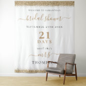 Gold Glitter Days to Wedding Welcome Vrijgezellenf Wandkleed (In situ)