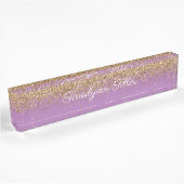 Gold Glitter Desk Paars Naambordje