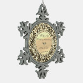 Gold Glitter Diamond 50th Wedding Jubileum Tin Sneeuwvlok Ornament (Links)