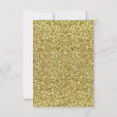 Gold Glitter Diamond Heart Table Kaart (Achterkant)