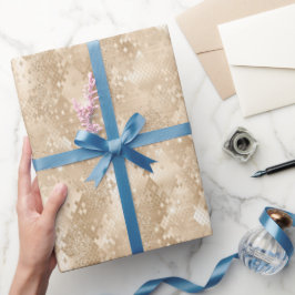 Gold Glitter Diamond Snake Skin Wrapping Paper Cadeaupapier