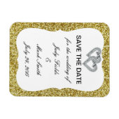 Gold Glitter Diamond zorgt ervoor dat de datum mag Magneet (Horizontaal)