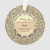 Gold Glitter Diamonds 50th Wedding Jubileum Ornament (voorkant)