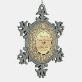 Gold Glitter Diamonds 50th Wedding Jubileum Tin Sneeuwvlok Ornament (Links)