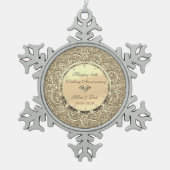 Gold Glitter Diamonds 50th Wedding Jubileum Tin Sneeuwvlok Ornament (Voorkant)