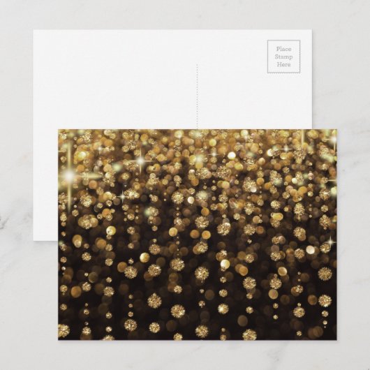 Gold Glitter Diamonds Briefkaart (Voorkant / Achterkant)