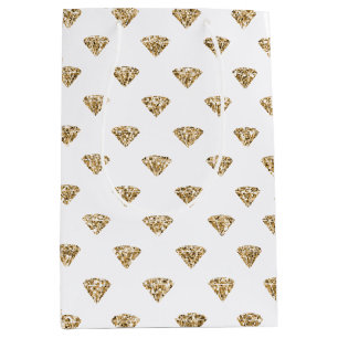 Gold Glitter Diamonds Medium Cadeauzakje