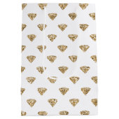 Gold Glitter Diamonds Medium Cadeauzakje (Achterkant)
