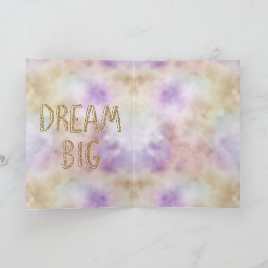 Gold Glitter Dream Big Unicorn - Aangepast Kaart (Binnen)