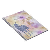 Gold Glitter Dream Big Unicorn - Aangepast Notitieboek (Rechterzijde)