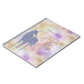 Gold Glitter Dream Big Unicorn - Aangepast Notitieboek (Linkerzijde)