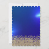 Gold Glitter Dress, Tiara, Diamonds Blue Sweet 16 Kaart (Achterkant)