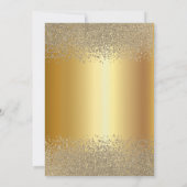 Gold Glitter Dress, Tiara, Diamonds Sweet 16 Kaart (Achterkant)