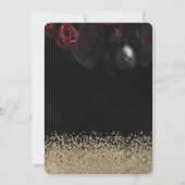 Gold Glitter Dress, Tiara, Rozen Sweet 17 Kaart (Achterkant)