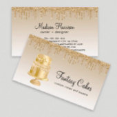 Gold Glitter Drids Cake Bakery Visitekaartje