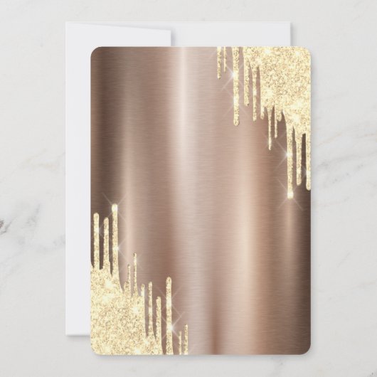 Gold Glitter Drift Balloons Bruin Pensioen Kaart (Achterkant)