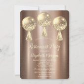 Gold Glitter Drift Balloons Bruin Pensioen Kaart (Voorkant)