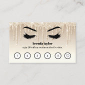Gold Glitter Drift Browbar Lashes Aangepaste loyal Visitekaartje (Voorkant)