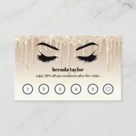 Gold Glitter Drift Browbar Lashes Aangepaste loyal Visitekaartje
