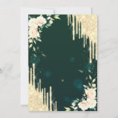 Gold Glitter Drift Floral Green Kaart (Achterkant)